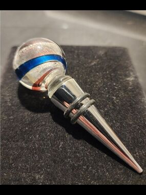 Hand Blown Art Glass Wine Stopper | Statement Barware | Modern Decorative Bottle